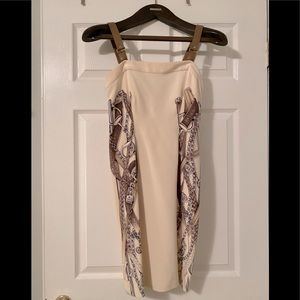 Gucci Cream Silk Dress with Leather Straps